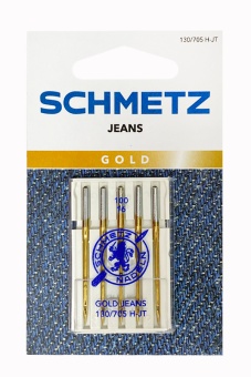 Иглы джинс с золотым покрытием 130/705 H-JT, №100, 5 шт.